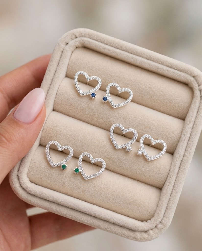 Topos Corazón Acento en plata 925 — MARDAN JOYAS